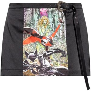 Versace Jeans Couture  graphic-print belted mini skirt