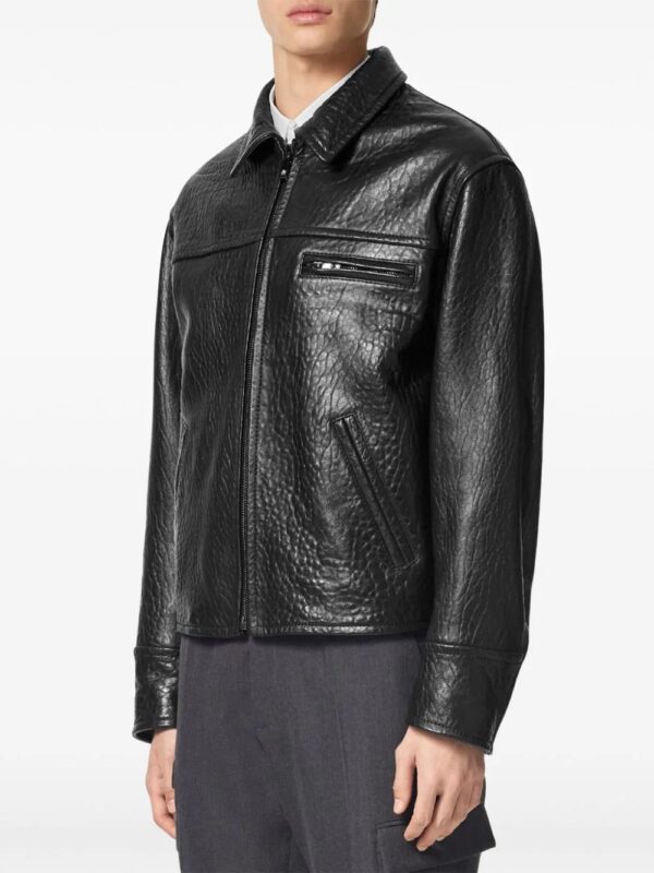 Versace  textured leather jacket - Image 3