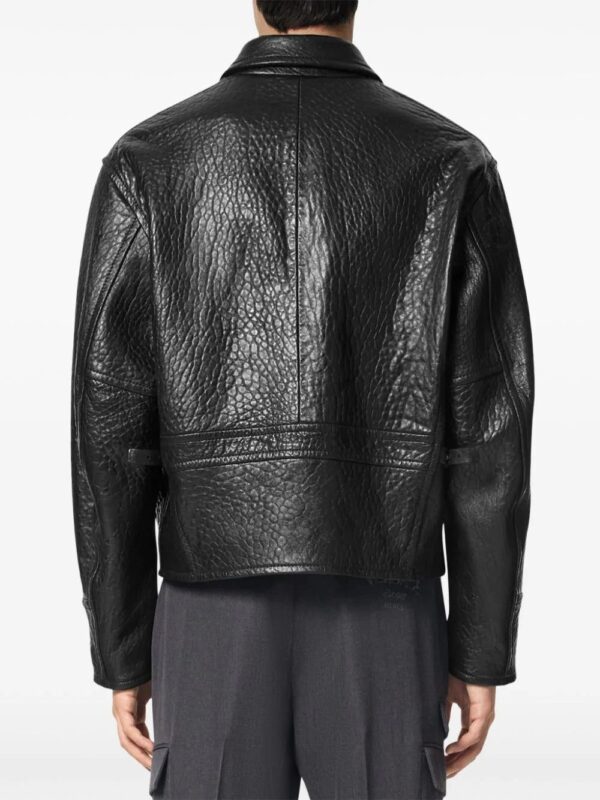 Versace  textured leather jacket - Image 4