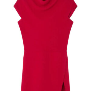 Versace draped front-slit mini dress