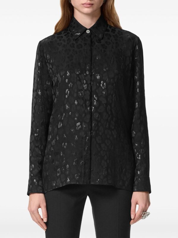 Versace  leopard-jacquard satin shirt - Image 3