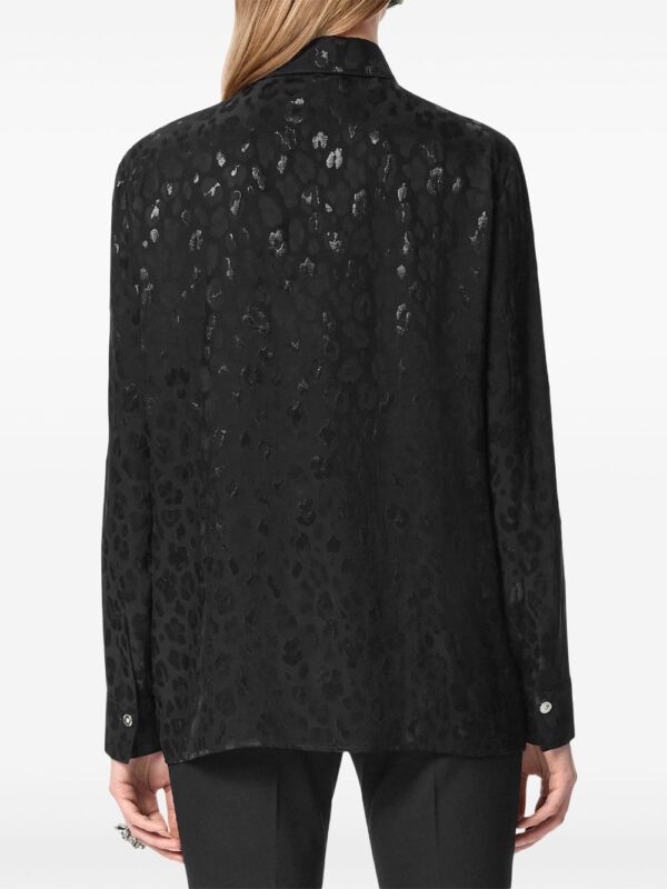 Versace  leopard-jacquard satin shirt - Image 4