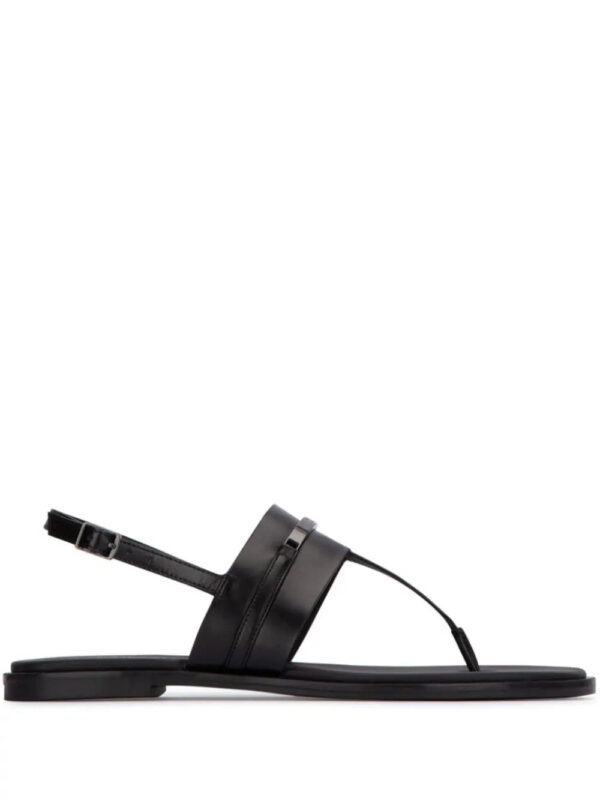 Calvin Klein  logo-plaque leather thong sandals