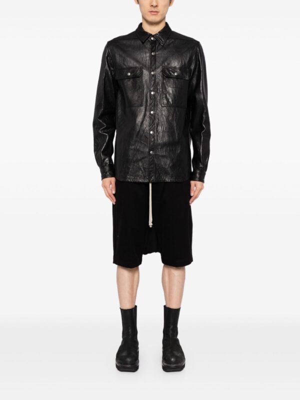 Rick Owens  leather shirt jacket - Image 2