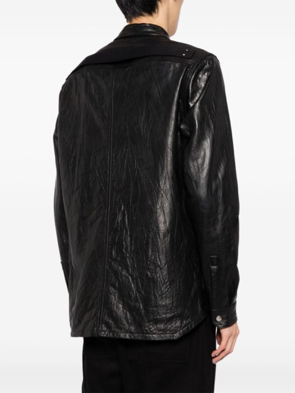Rick Owens  leather shirt jacket - Image 4