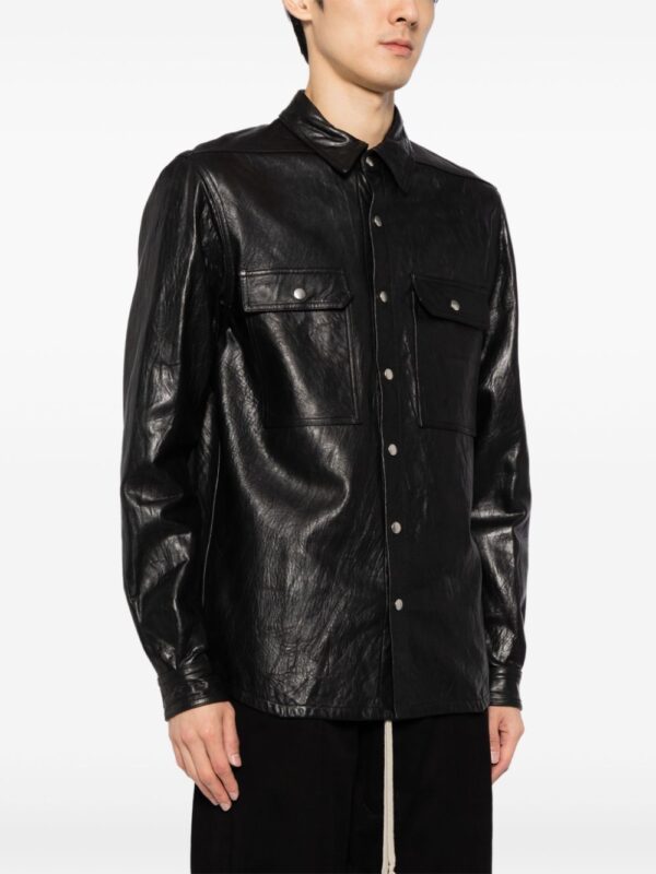 Rick Owens  leather shirt jacket - Image 3