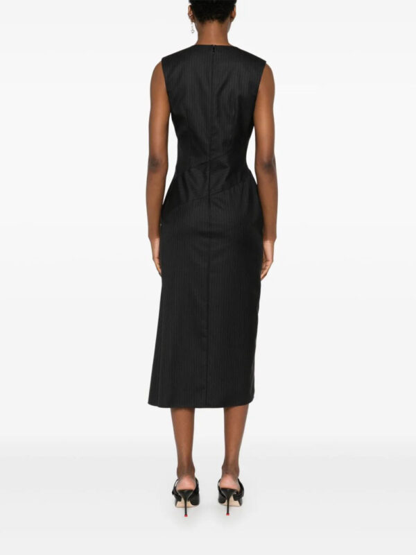 Alexander McQueen  pinstriped midi dress - Image 4