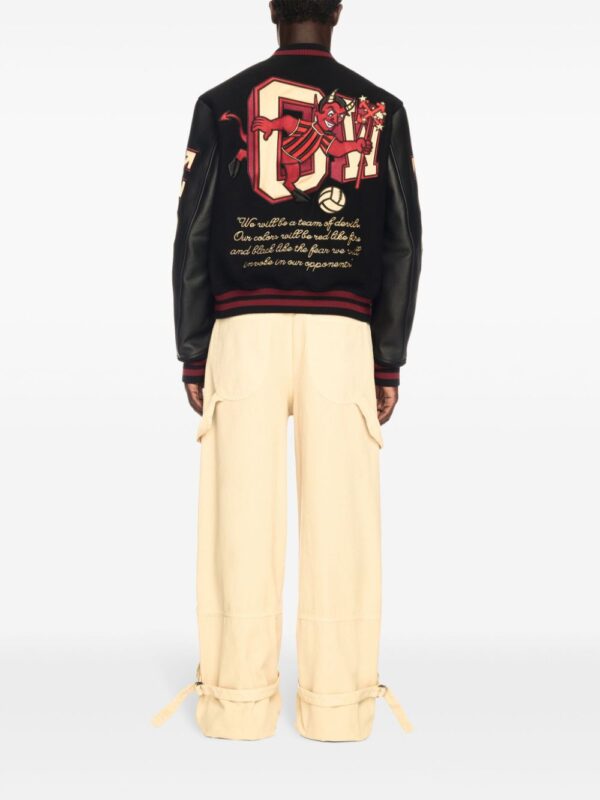 Off-White  x A.C. Milan logo-appliquéd varsity jacket - Image 7