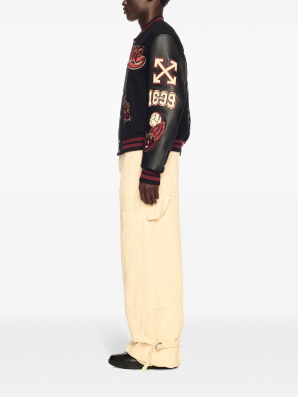Off-White  x A.C. Milan logo-appliquéd varsity jacket - Image 3
