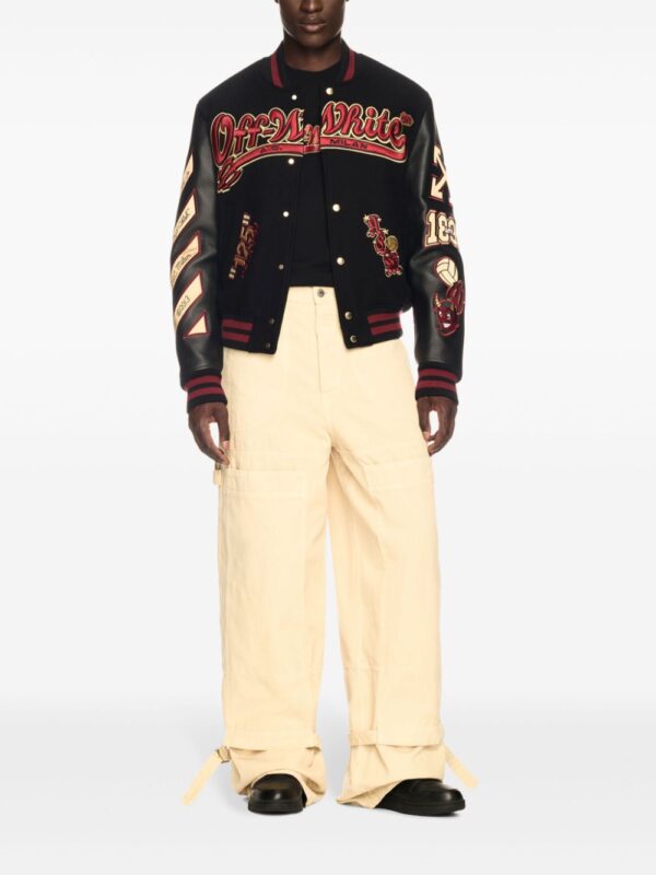 Off-White  x A.C. Milan logo-appliquéd varsity jacket - Image 5