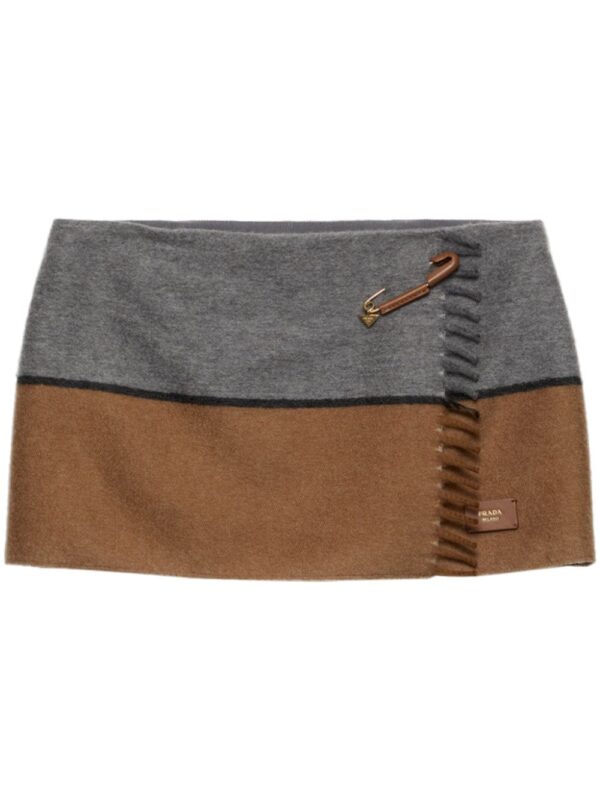 Prada  two-tone cashmere mini skirt