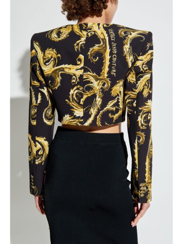 Versace Jeans Couture  baroque-print cropped jacket - Image 4