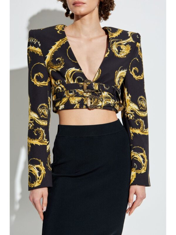 Versace Jeans Couture  baroque-print cropped jacket - Image 3