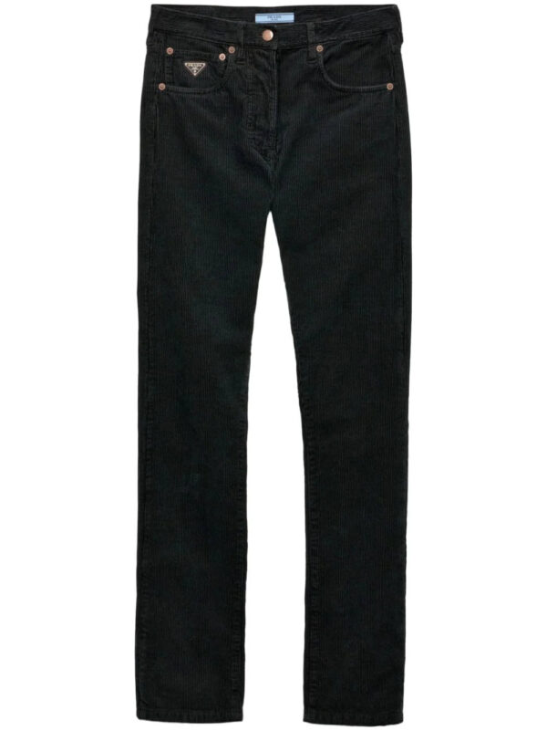 Prada  logo-patch tapered jeans