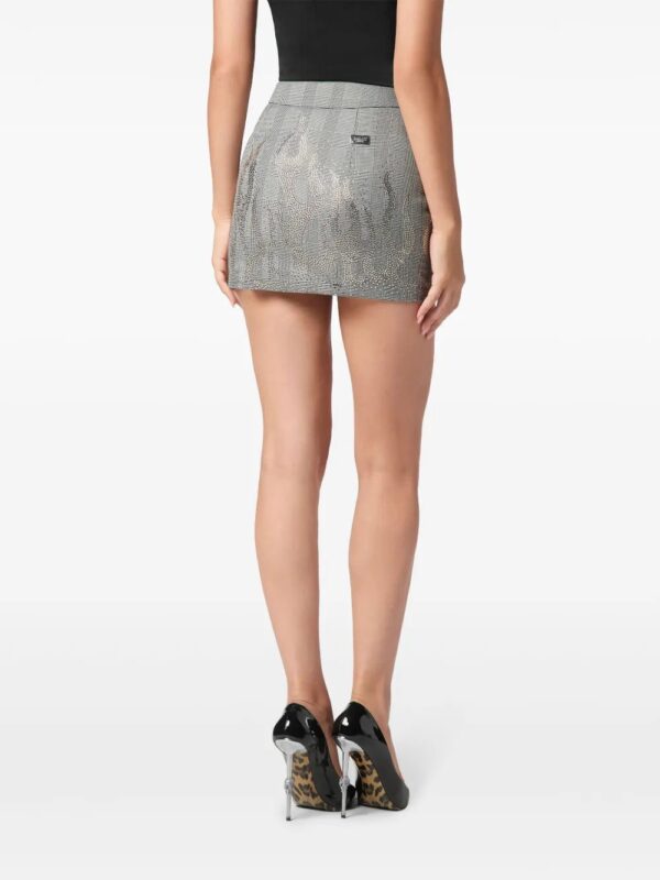Philipp Plein  flame-appliqué mini skirt - Image 4