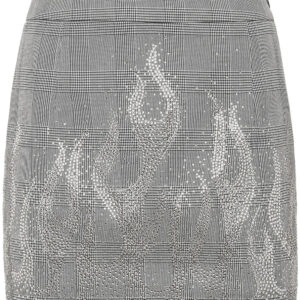 Philipp Plein  flame-appliqué mini skirt