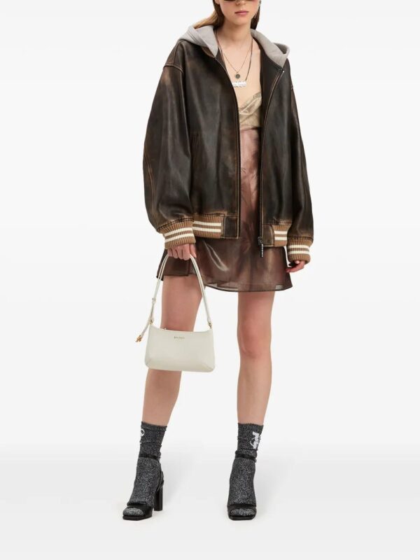 Palm Angels  curved logo leather bomber jacket - Image 2