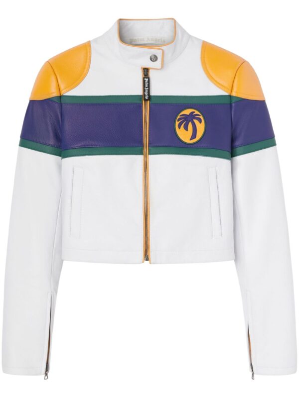 Palm Angels  Classic logo leather biker jacket