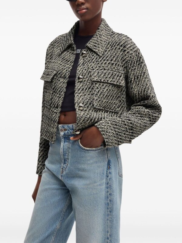 HUGO  logo-patch cropped jacket - Image 3