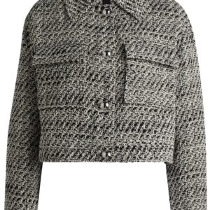 HUGO  logo-patch cropped jacket