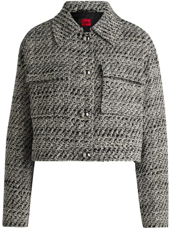 HUGO  logo-patch cropped jacket