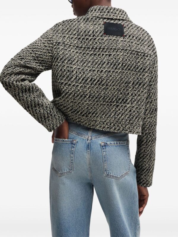 HUGO  logo-patch cropped jacket - Image 4