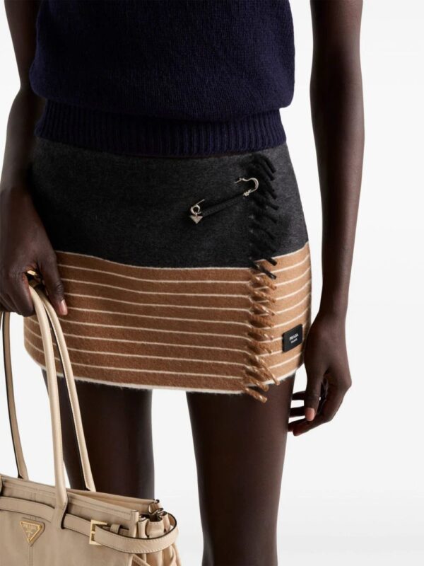 Prada  two-tone cashmere miniskirt - Image 4