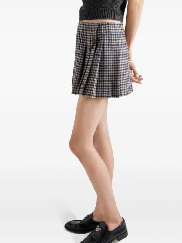 Prada  checked wool mini skirt - Image 3
