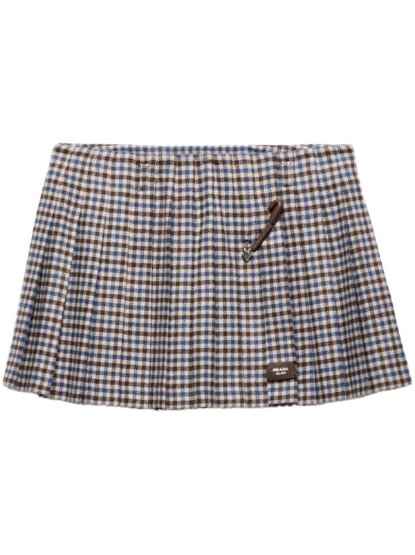 Prada  checked wool mini skirt