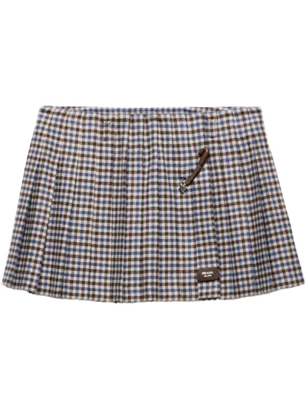 Prada  checked wool mini skirt