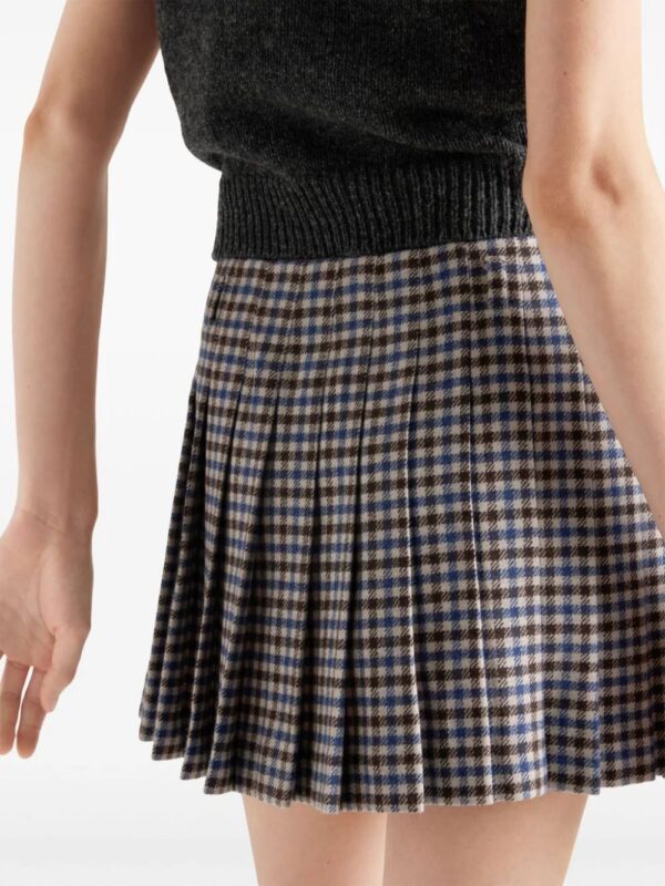 Prada  checked wool mini skirt - Image 4