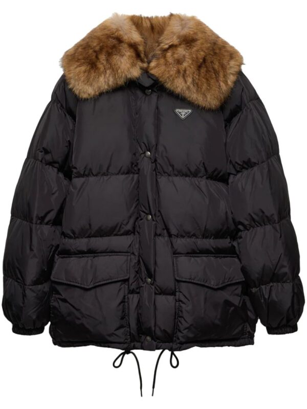 Prada  enamel triangle-logo padded jacket