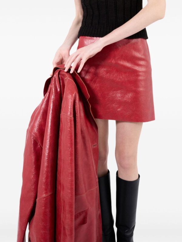 Prada  cracked-effect leather mini skirt - Image 3