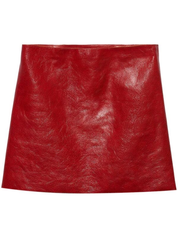 Prada  cracked-effect leather mini skirt