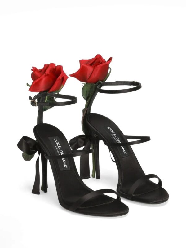 Dolce & Gabbana  105mm rose-appliqué sandals - Image 2