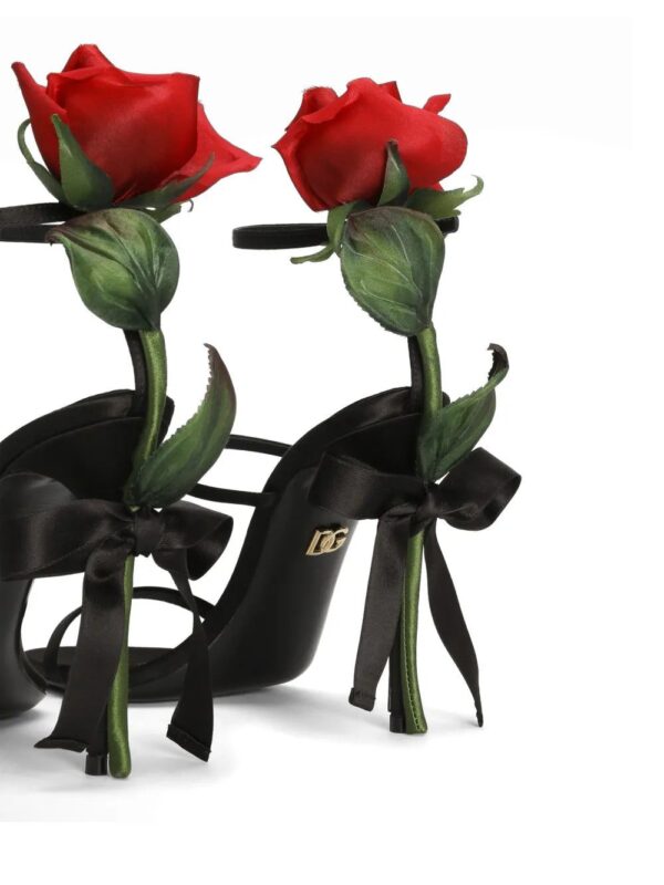 Dolce & Gabbana  105mm rose-appliqué sandals - Image 4