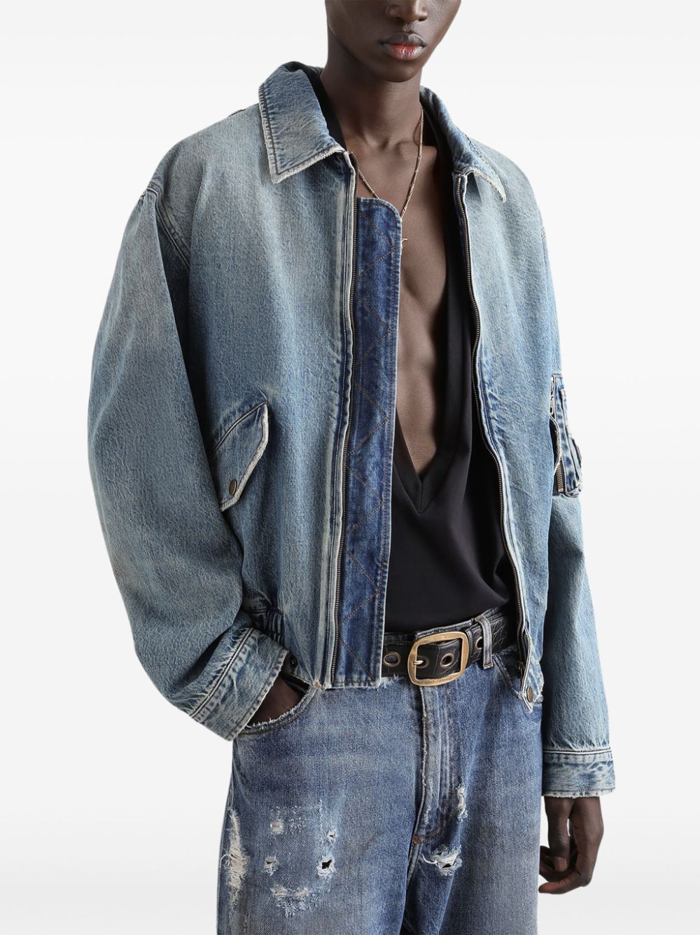 Dolce & Gabbana logo-appliqué denim jacket - Image 4