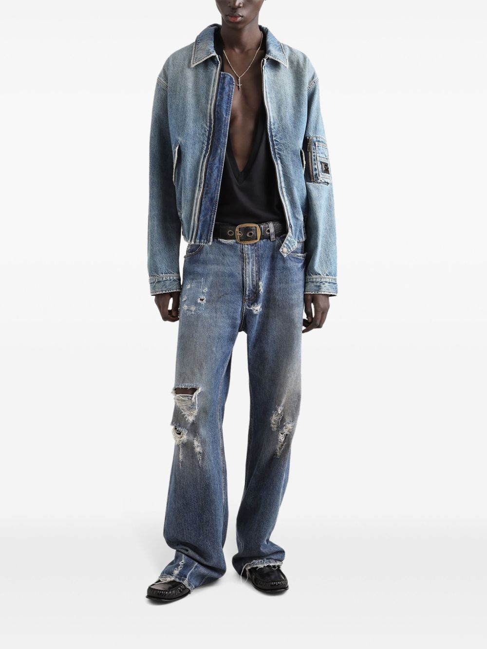 Dolce & Gabbana logo-appliqué denim jacket - Image 2