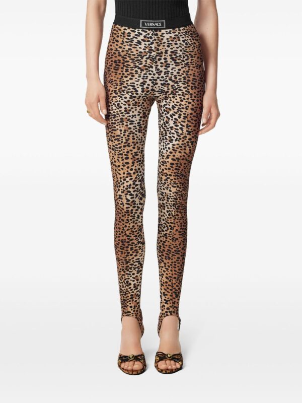Versace  leopard-print stirrup leggings - Image 3