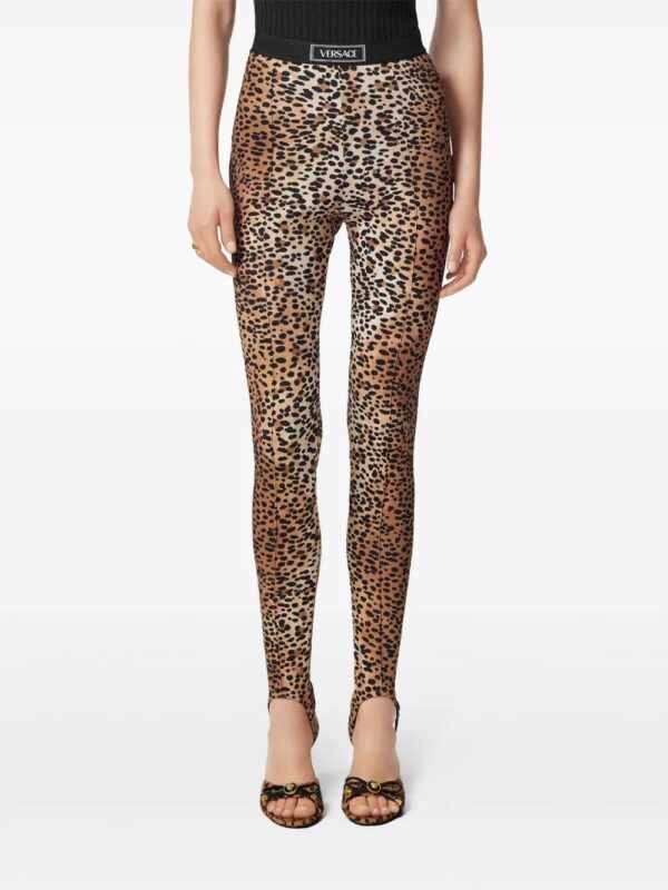 Versace  leopard-print stirrup leggings - Image 3