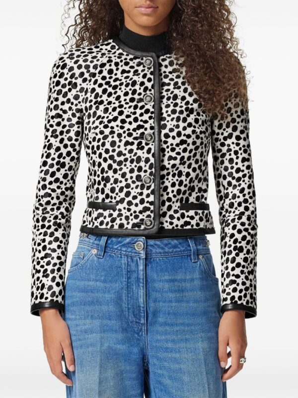 Versace  animal-print fitted jacket - Image 3