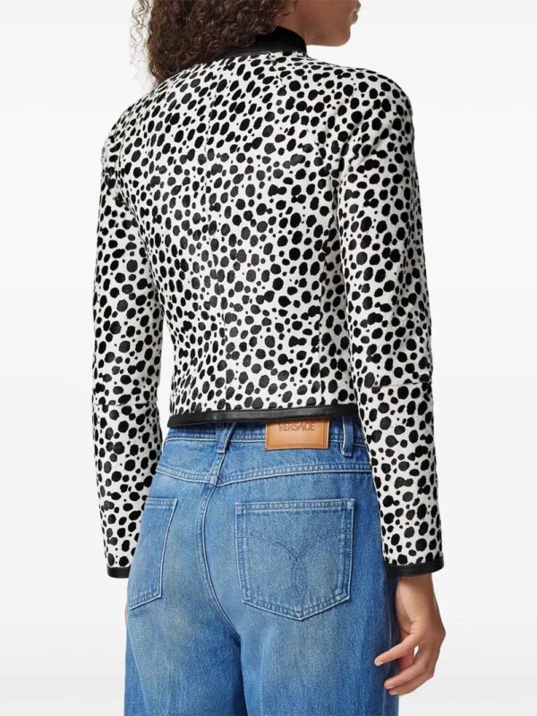 Versace  animal-print fitted jacket - Image 4