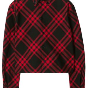 Burberry  plaid-check cropped shirt