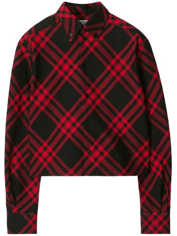 Burberry  plaid-check cropped shirt