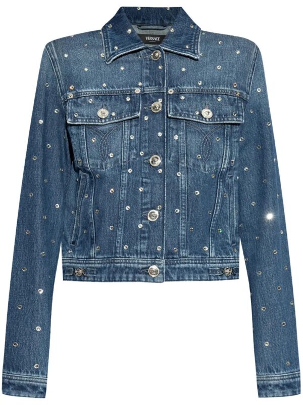 Versace  shimmering-appliques denim jacket