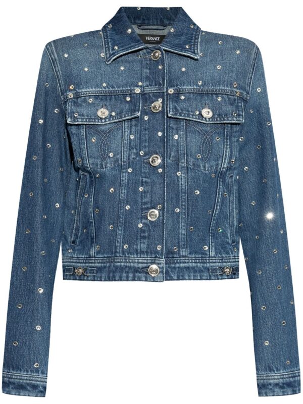 Versace  shimmering-appliques denim jacket