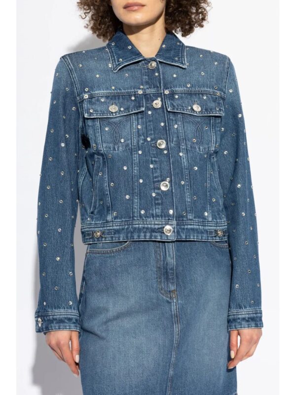 Versace  shimmering-appliques denim jacket - Image 3