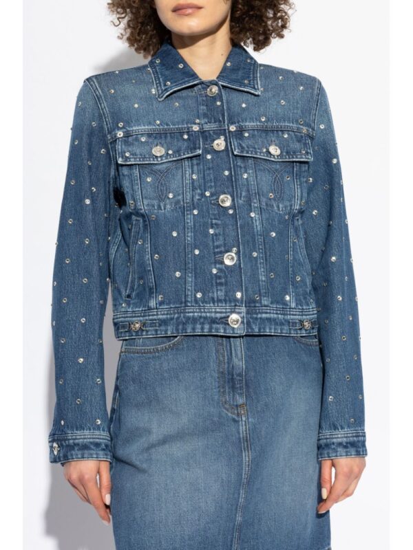 Versace  shimmering-appliques denim jacket - Image 3