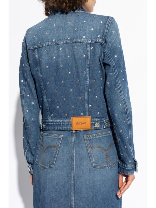 Versace  shimmering-appliques denim jacket - Image 4