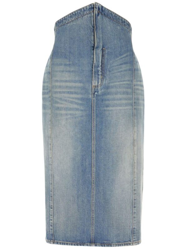 Alexander McQueen  denim midi skirt